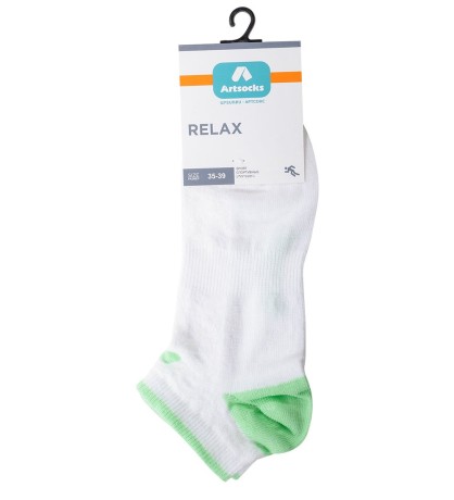 Носки спортивные женские Relax ASS-0002 35-39 бел/зел (Artsocks)