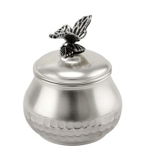Сахарница "Бабочка" малая медная кованая посереб.