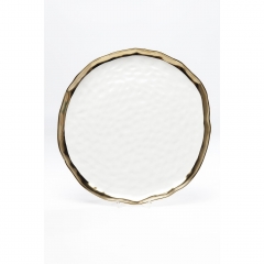 Тарелка Bell, 38х3х37 см. Фарфор, Золотой, Белый