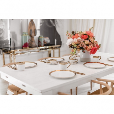 Тарелка Bell, 38х3х37 см. Фарфор, Золотой, Белый