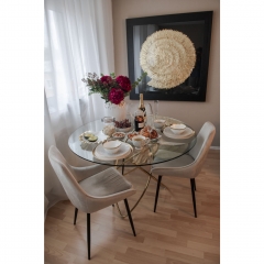 Тарелка Bell, 38х3х37 см. Фарфор, Золотой, Белый