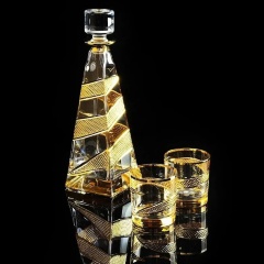 Графин для виски, 1 л. H32 см. IDALGO, хрусталь янтарный