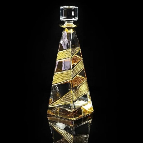 Графин для виски, 1 л. H32 см. IDALGO, хрусталь янтарный