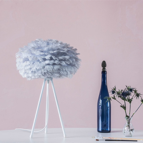 Плафон из перьев Eos mini light grey, 35х20 см. Umage