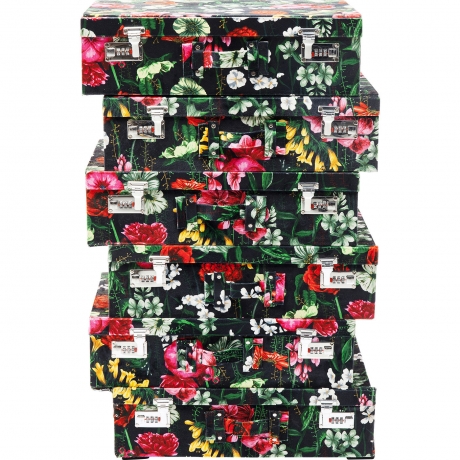 Комод высокий Suitcase, коллекция "Чемодан" 52*84*31, Полиэстер, МДФ, Сталь, Мультиколор