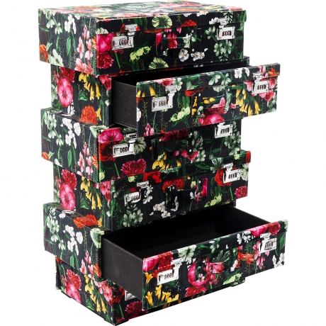 Комод высокий Suitcase, коллекция "Чемодан" 52*84*31, Полиэстер, МДФ, Сталь, Мультиколор