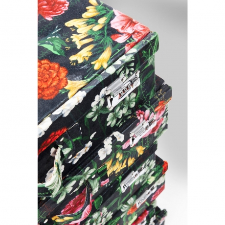 Комод высокий Suitcase, коллекция "Чемодан" 52*84*31, Полиэстер, МДФ, Сталь, Мультиколор