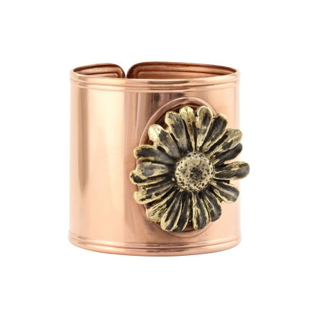 Кольцо д/салфеток "Ромашка" медное с черн.