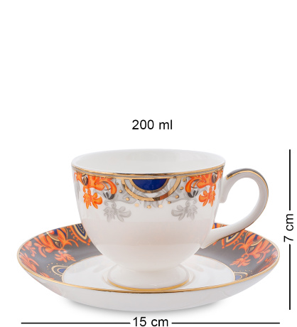 JK-217 Чайный сервиз 22 пр. на 6 перс. "Риомаджоре" (Riomaggiore Pavone)