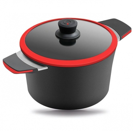 Кастрюля, 20 см. 2,5 л. красная, Squality