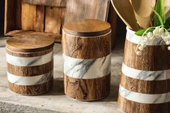 Банка для сыпучих продуктов Wood&amp;Marble, 17х11,5 см, 1,1 л. Home &amp; Style