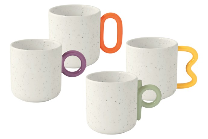 Набор кружек Creative, бело-зелёный, жёлтый, оранжевый, фиолетовый, 0,35 л. 4 шт. Easy Life