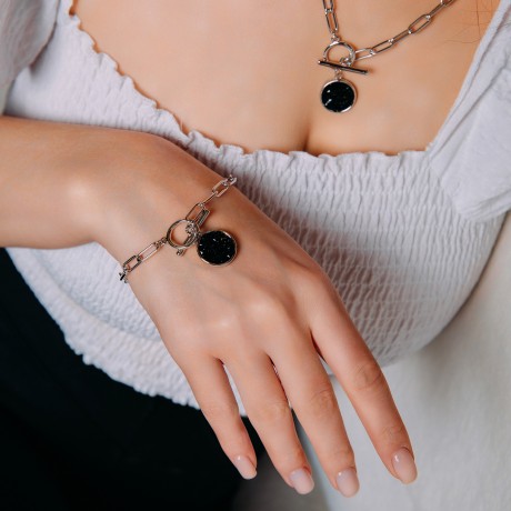 Браслет Jet C2009SW-B01.4 BW/S Fiore Luna