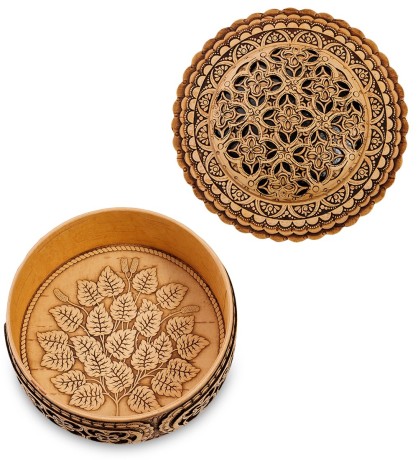 BST-406 Шкатулка "Сфера" (береста, прорезная)