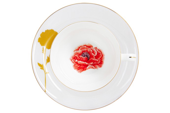 Сервиз чайный на 6 персон Flowers, Мак, 14 предметов Emily