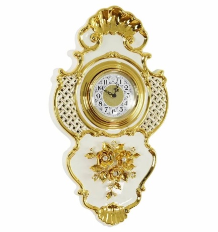 Часы настенные, декор цветы, 32х56 см. EMOZIONI, керамика, swarovski