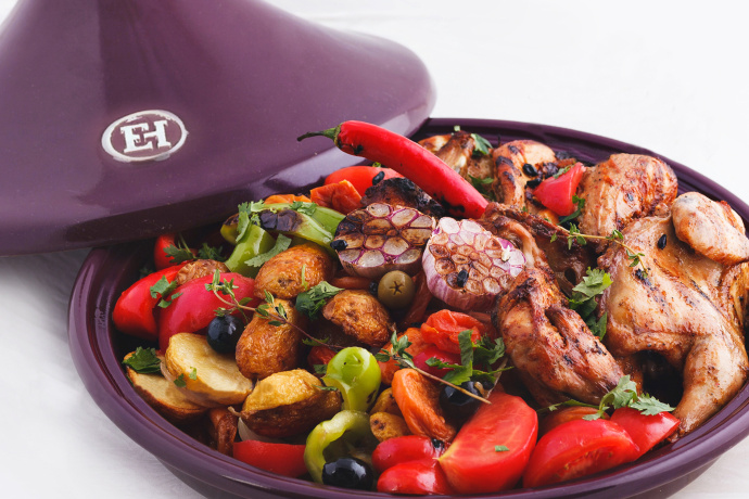 Тажин II Emile Henry, 3,5л, 32 см. (цвет: баклажан)