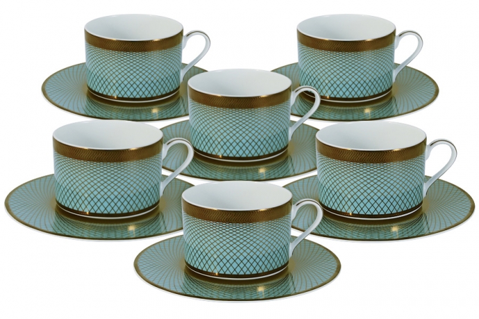 Чайный набор "Бирюза" Naomi на 6 персон, 0.25 л.