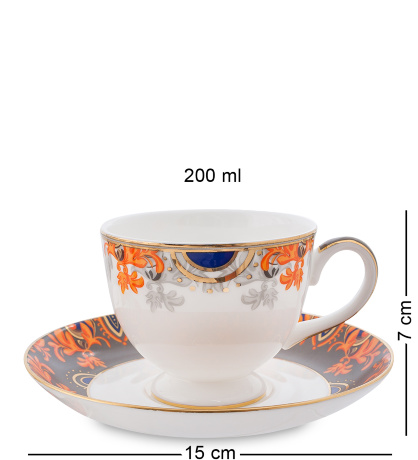 JK-218 Чайный сервиз 15 пр. на 6 перс. "Риомаджоре" (Riomaggiore Pavone)