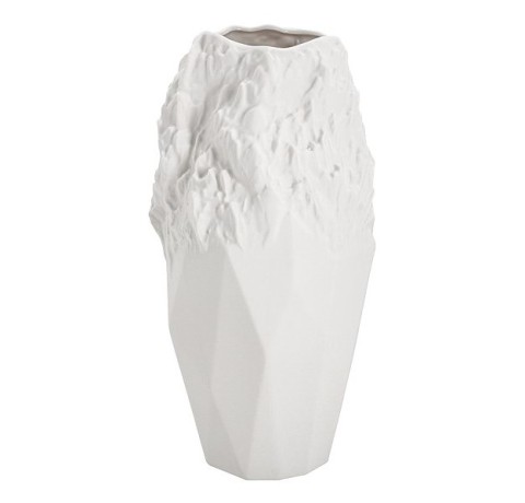 Ваза для цветов, 25,5 см, декоративная, фарфор P, белая, матовая, Текстура, Gloria, Home & Style