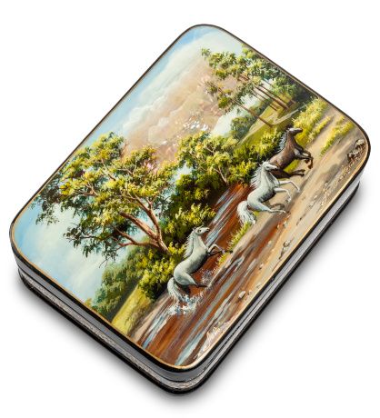 ШК-55/ 33 Шкатулка "Летний пейзаж" исп. Белова