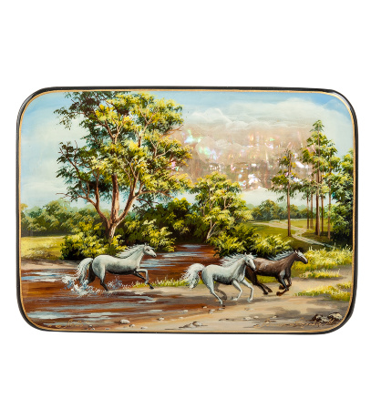 ШК-55/ 33 Шкатулка "Летний пейзаж" исп. Белова