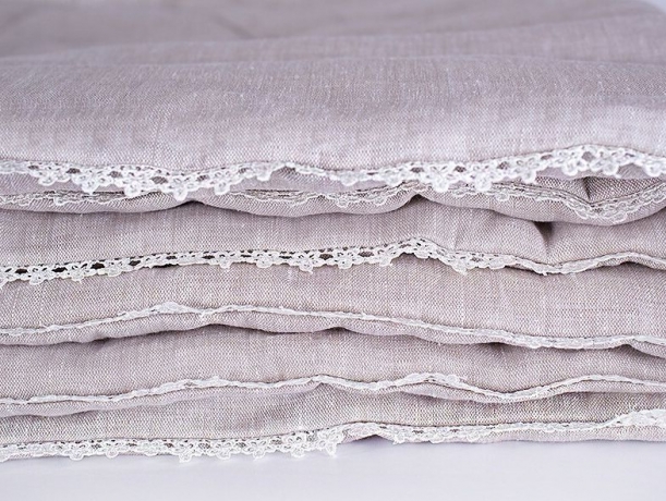 Одеяло легкое, с хлопковым волокном и чехлом из натурального льна "Дивный лен", 140х205 см. Natures