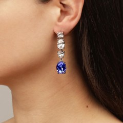 Серьги CARMEN SS SAPPHIRE/CRYSTAL