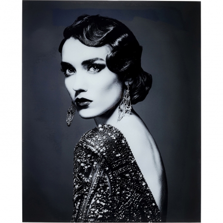 Картина Ladys, коллекция "Леди" 120*150*4, Стекло, Полипропилен, Черный, Белый