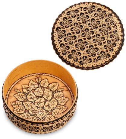 BST-407 Шкатулка прорезная (береста, прорезная)