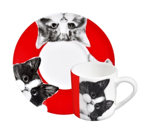 Чашка с блюдцем кофейная CATS, 100 мл. BEST FRIENDS Taitu