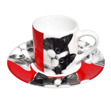 Чашка с блюдцем кофейная CATS, 100 мл. BEST FRIENDS Taitu