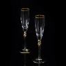 Бокалы для шампанского AMORE, набор 2 шт, хрусталь/декор золото 24К