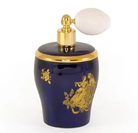Баночка для парфюма с помпой, 8,5х16 см. AMANTE BLU, керамика