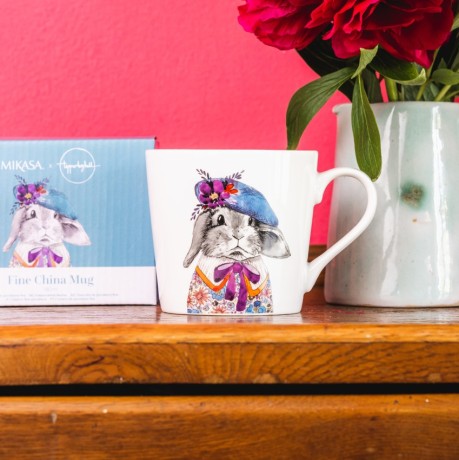 Кружка фарфоровая Mikasa Tipperleyhill с принтом кролика, 380 мл. Kitchen Craft