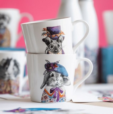 Кружка фарфоровая Mikasa Tipperleyhill с принтом кролика, 380 мл. Kitchen Craft