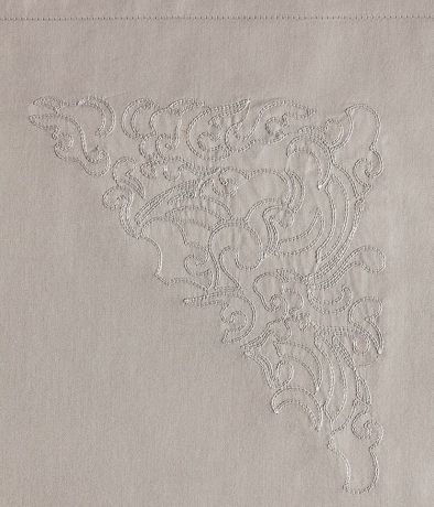 Комплект постельного белья "CASTELLO", сатин, 150х210+220x240+50х70 см.: серо-бежевый