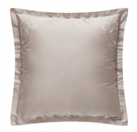 Комплект постельного белья "CASTELLO", сатин, 150х210+220x240+50х70 см.: серо-бежевый