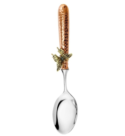 Ложка столовая "Бабочка" медная кованая с чернью