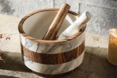 Ступка с пестиком Wood&amp;Marble, 15 см. Home &amp; Style