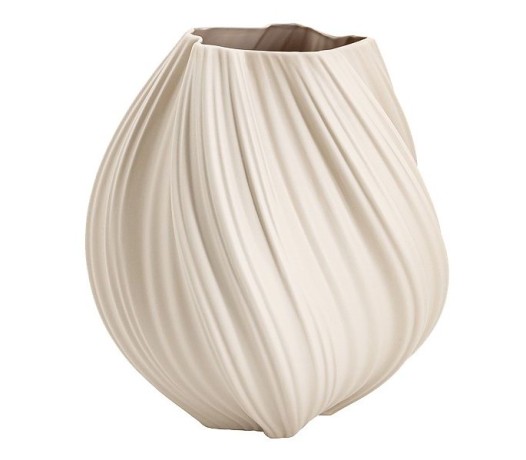 Ваза для цветов, 28,5 см, декоративная, фарфор P, серо-бежевая, матовая, Волны, Ariel, Home & Style