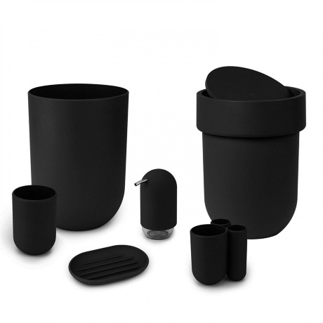 Контейнер мусорный Touch с крышкой, черный, Umbra