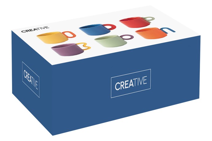 Набор кружек Creative, зелёный, жёлтый, оранжевый, фиолетовый, красный, синий, 0,1 л. 6 шт. Easy Life