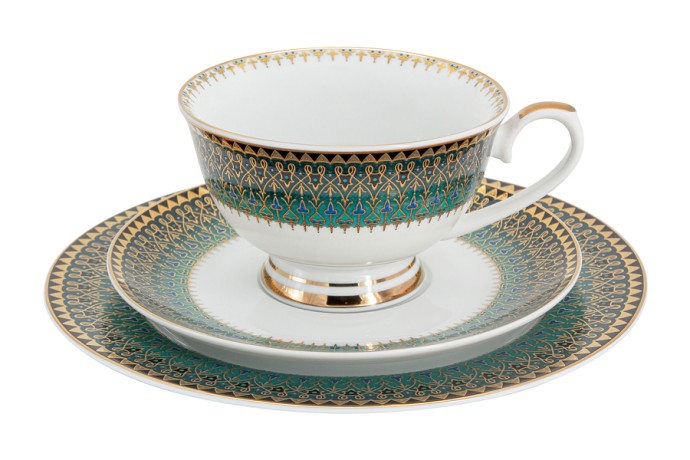 Чайный сервиз Бухара зелёный, 6 персон, 23 предмета, Midori