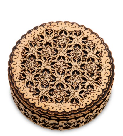 BST-408 Шкатулка прорезная (береста, прорезная)