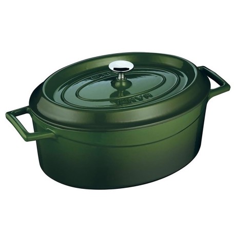 Кастрюля овальная, зеленый Lava