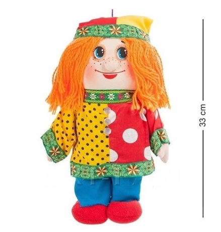 Игрушка лоскутная "Петрушка", 34 см.