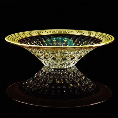 Блюдо, D36 см. IMPERIA, хрусталь/декор золото 24К