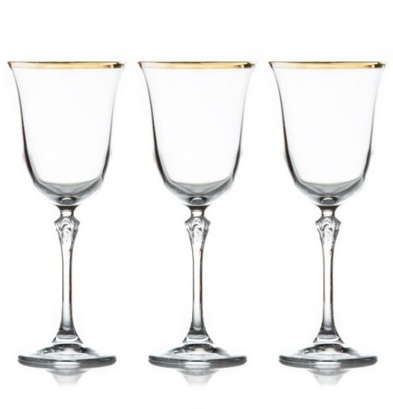 Набор бокалов для вина Gemma золото, 0,225 л. 6 шт. Le Stelle