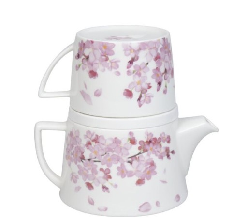 Набор "Чай для меня" - Цветущая вишня чайник заварочный + кружка + подставка Koenitz
